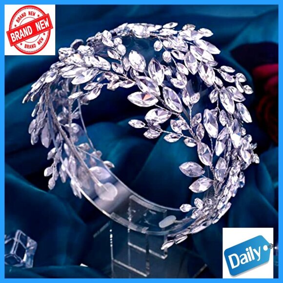 Rhinestone Wedding Headband Bridal Hair Accessory Handmade Sparkle main image 4